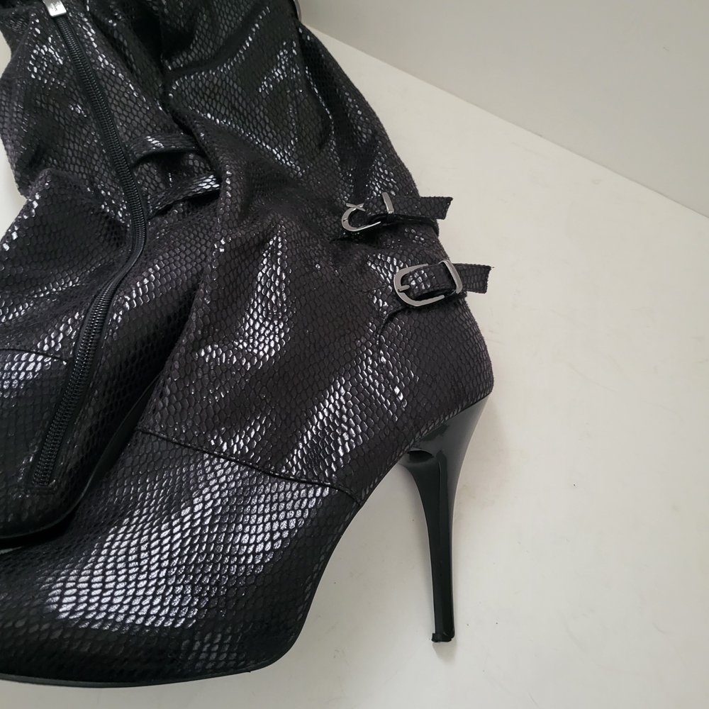 Nina Black Heeled Boots